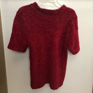 Fuzzy red short sleep top